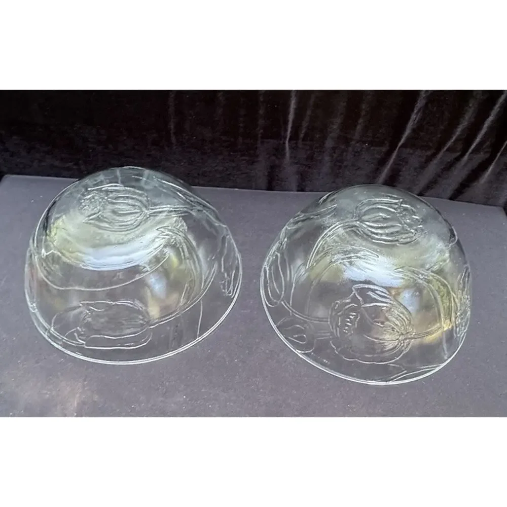 2 Vintage 1980’s Bali Le Clear Glass 10” Vegetable Serving Bowls -10/25/24